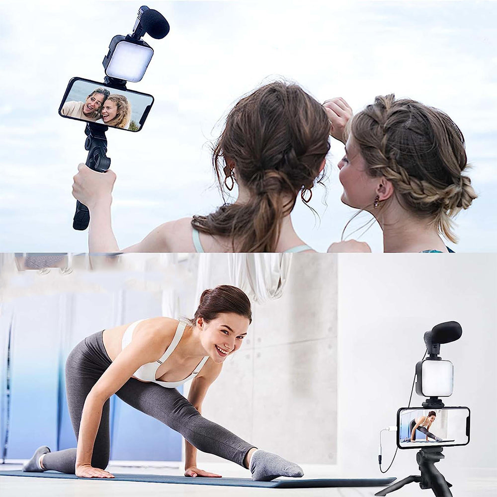 Kit de Grabacion Tripode Microfono Luz Shooter Intelrud FYI260022