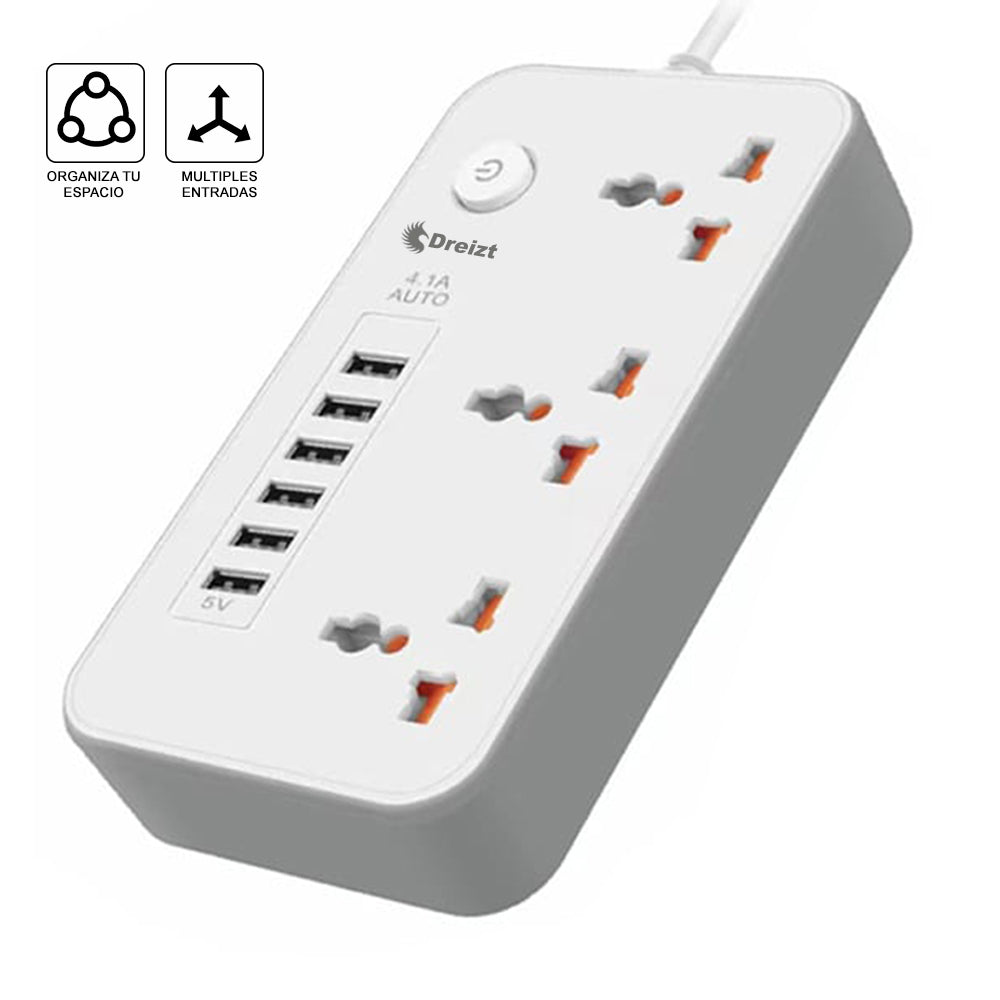 Extensión de Enchufe 6 USB 3 PowerSocket Universal HYC280052 Dreizt B