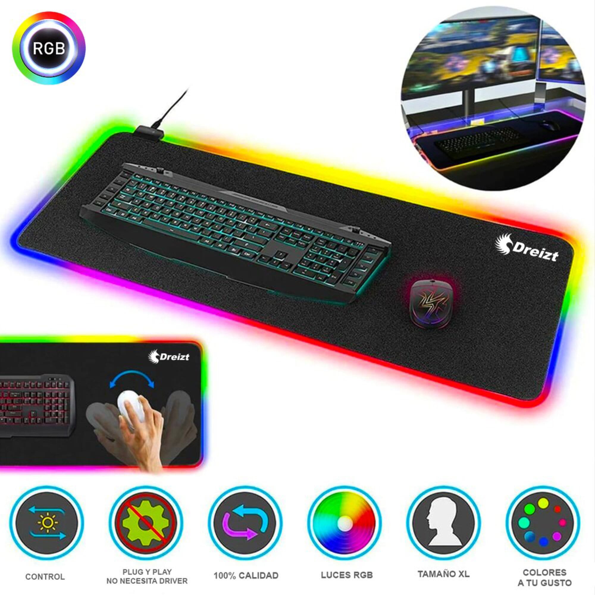 Combo Mouse Gamer Dreizt RGB Mate + Mousepad Gamer RGB + Soporte para Celular de Aluminio Dreizt