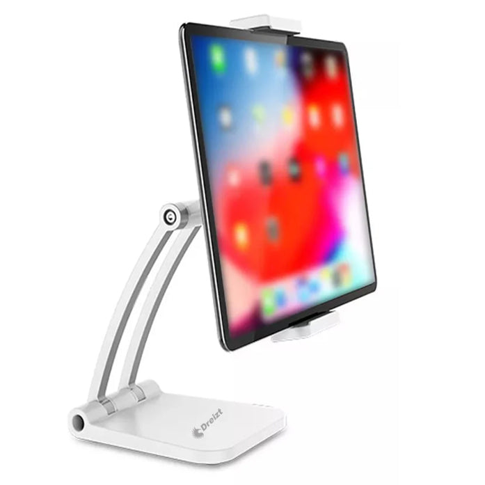 Soporte de Metal Plegable para Tablet Giratorio 360 Grados Ajustable APC230011 Dreizt Blanco