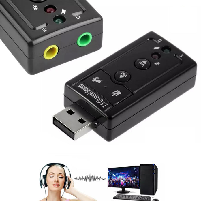 Adaptador USB de Audio Dreizt para Micrófono y Audífonos – 7.1 MIS300014