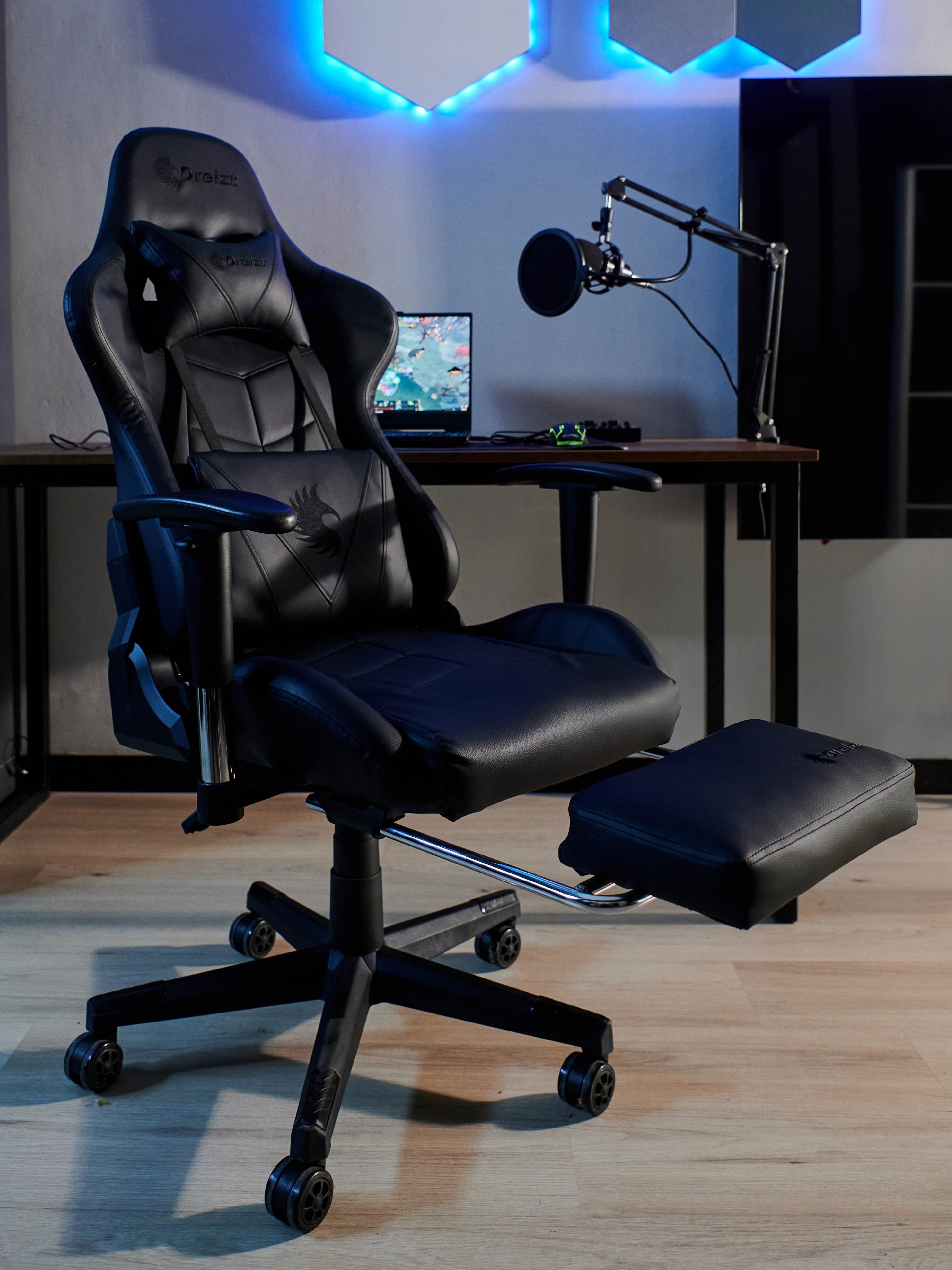 COMBO SILLA APOLO NEGRO + ESCRITORIO FIX DESK DREIZT 120X60CM