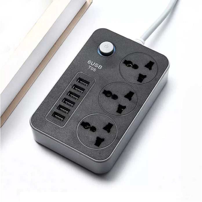 Extensión de Enchufe Sofisticado 6 USB 3 Power Socket Tomacorriente Universal Dreizt