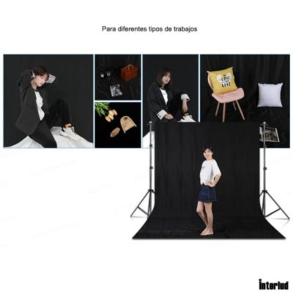 Kit Chroma Fondo Verde y Negro para Estudio Foto y Video con Parantes