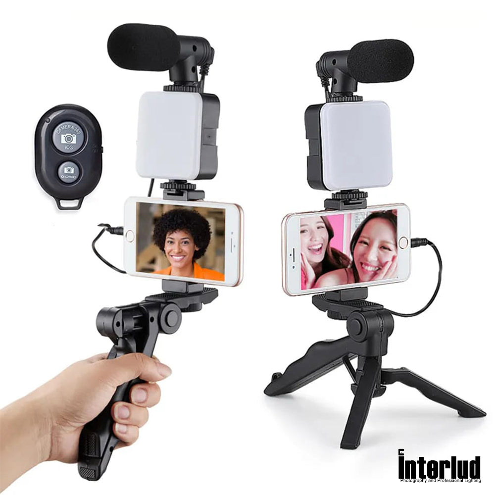 Kit de Grabacion Tripode Microfono Luz Shooter Intelrud FYI260022