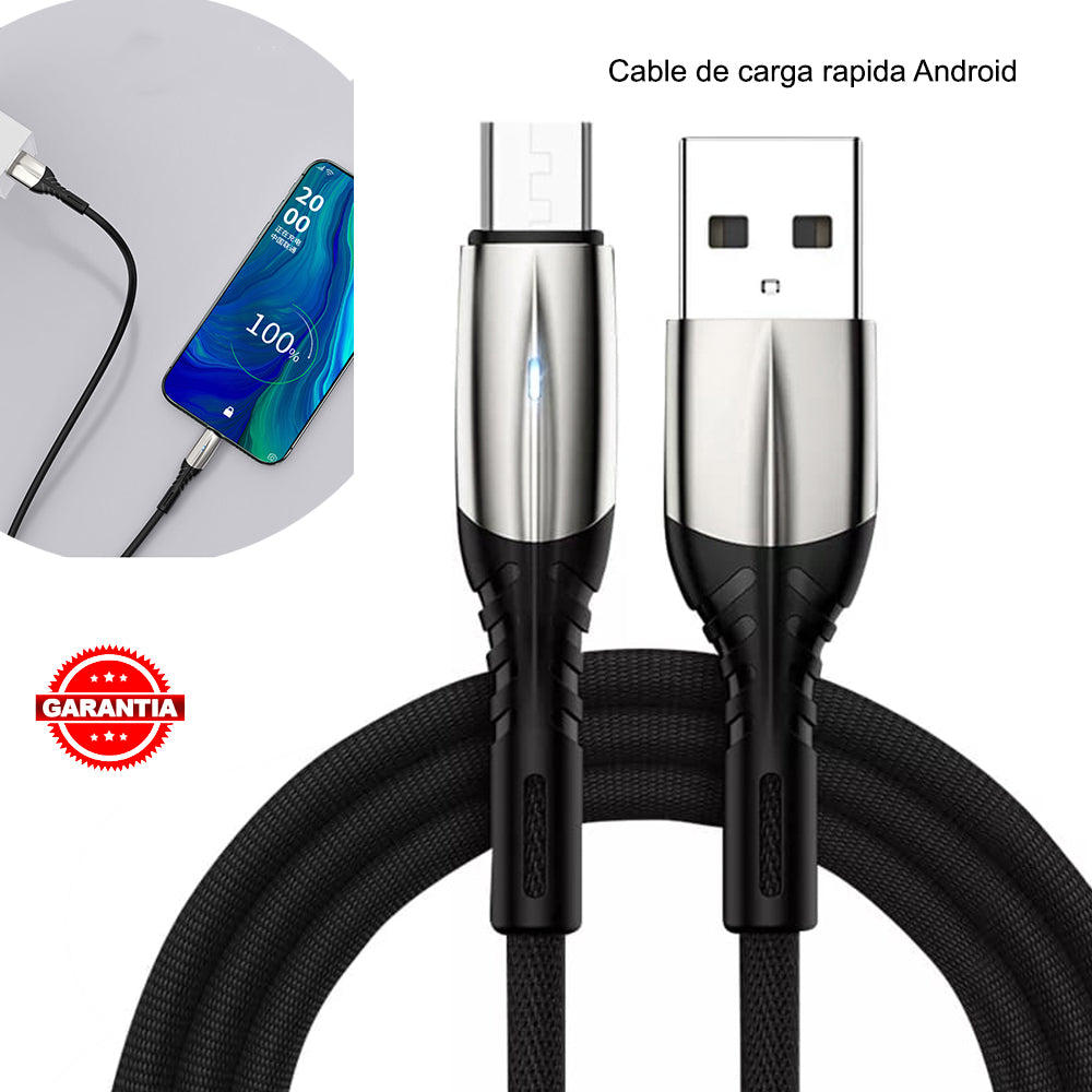 Cable de carga USB tipo C carga rápida de 5amp, color blanco , 1 mt /
