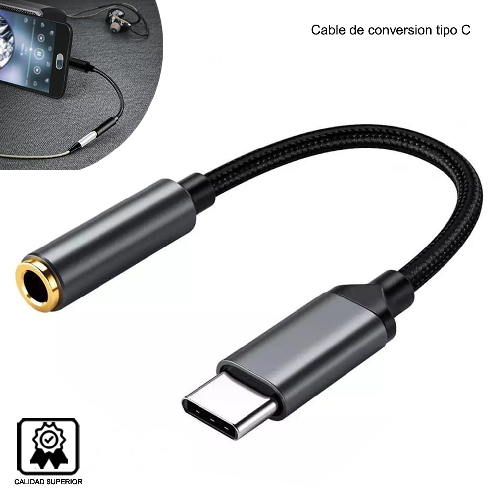 Cable adaptador para audífonos tipo C