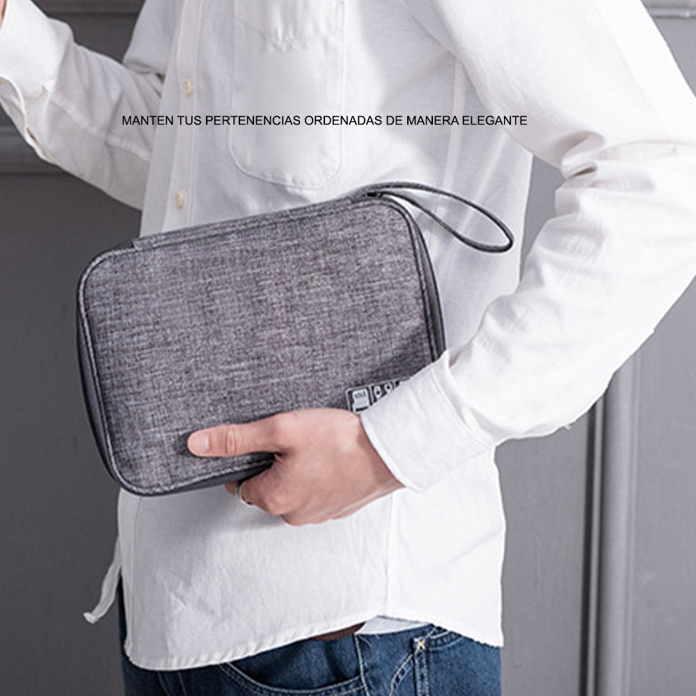 Maletín Portátil Organizador de Cables 2 Divisiones Impermeable FYI260006 Interlud Negro