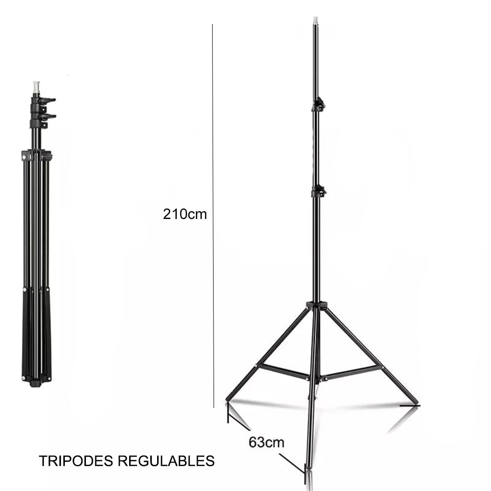 Kit fotografía Interlud profesional video fondo verde + parantes + soft box iluminación + maletín negro FYI260012