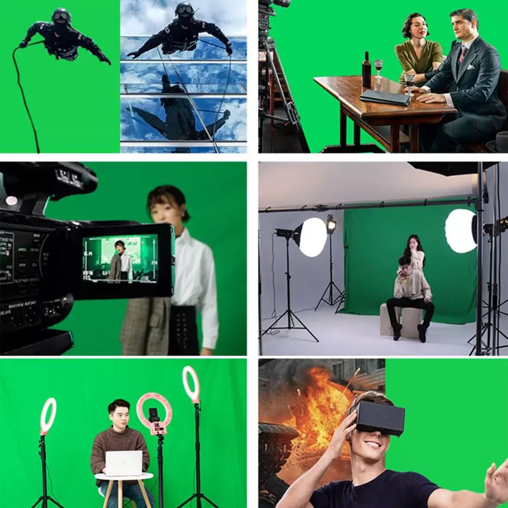 Kit fotografía Interlud profesional video fondo verde + parantes + soft box iluminación + maletín negro FYI260012