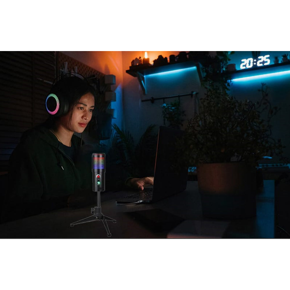 Micrófono Gamer de Escritorio con Luces RGB Calidad de Estudio