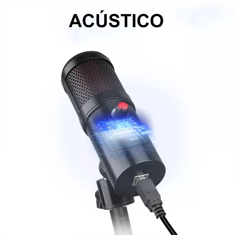 Micrófono Gamer de Escritorio con Luces RGB Calidad de Estudio