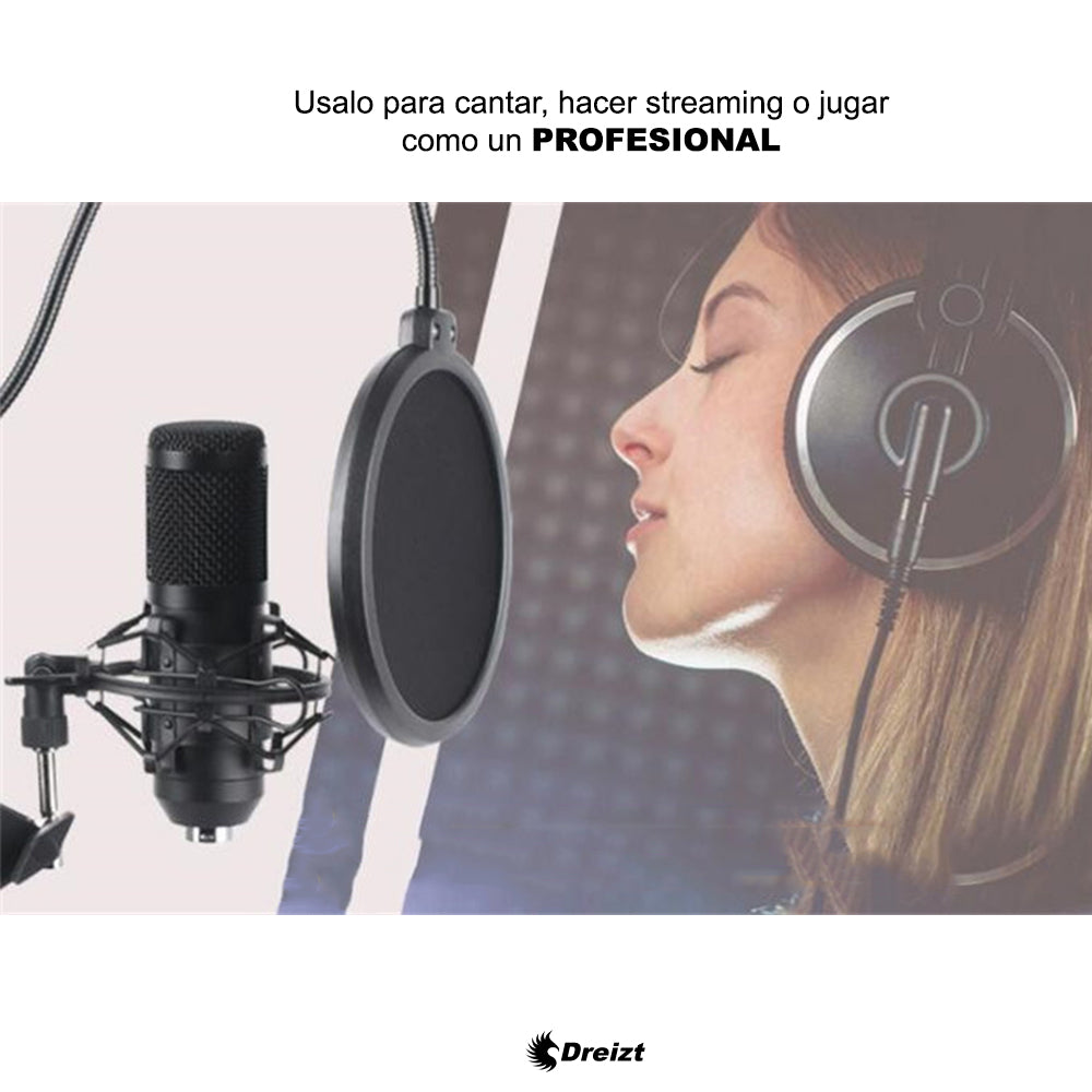 Micrófono Profesional Condensador Dreizt Bm800 Estudio Tiktok Youtube Black