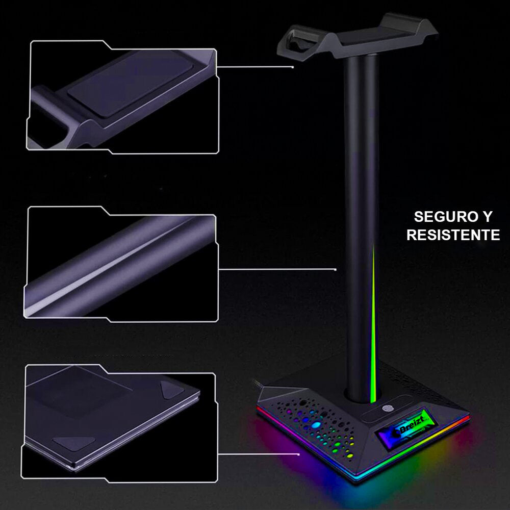 Soporte Parante para Audífonos Gamer Dreizt Rgb D6000 Pro