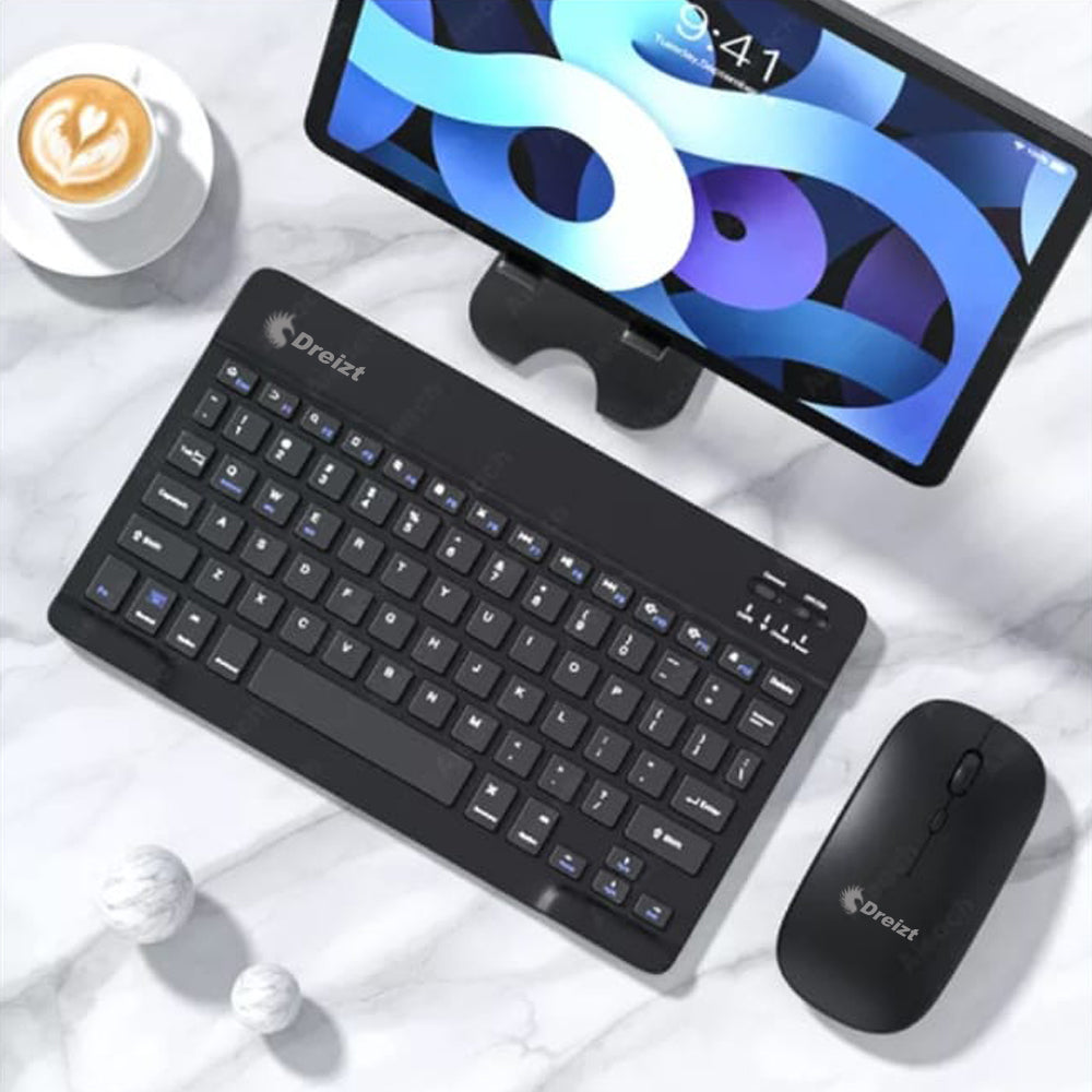 Kit Teclado y Mouse Inalámbrico Bluetooth Multidipositivo DT100 Negro