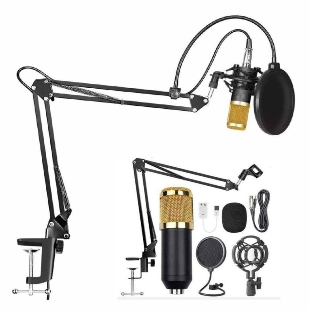 Combo Micrófono Bm 800 Dreizt Profesional y Phantom Power Dreizt para Stream y Estudio