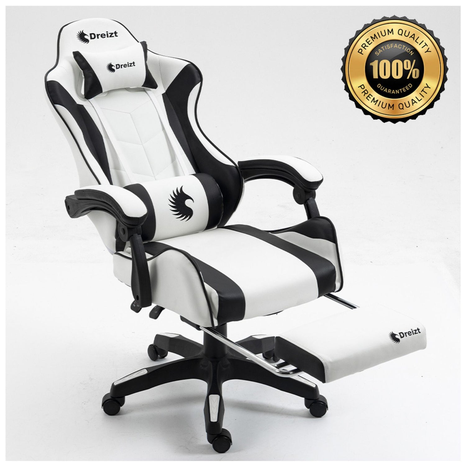 Combo Silla Gamer Shine Series Blanco + Mouse RGB + Mousepad RGB