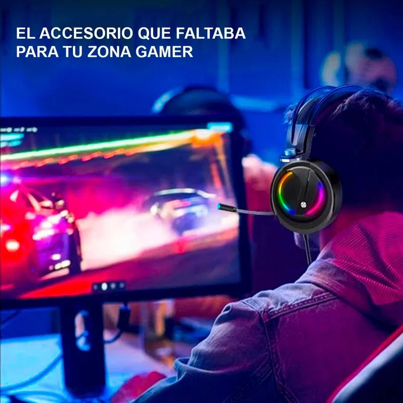 Audífonos Gamer D5000 PRO Luces RGB Free Fire Call of Duty PUGB