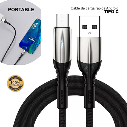 Cable reforzado tipo-C a USB 1 metro negro APC230016