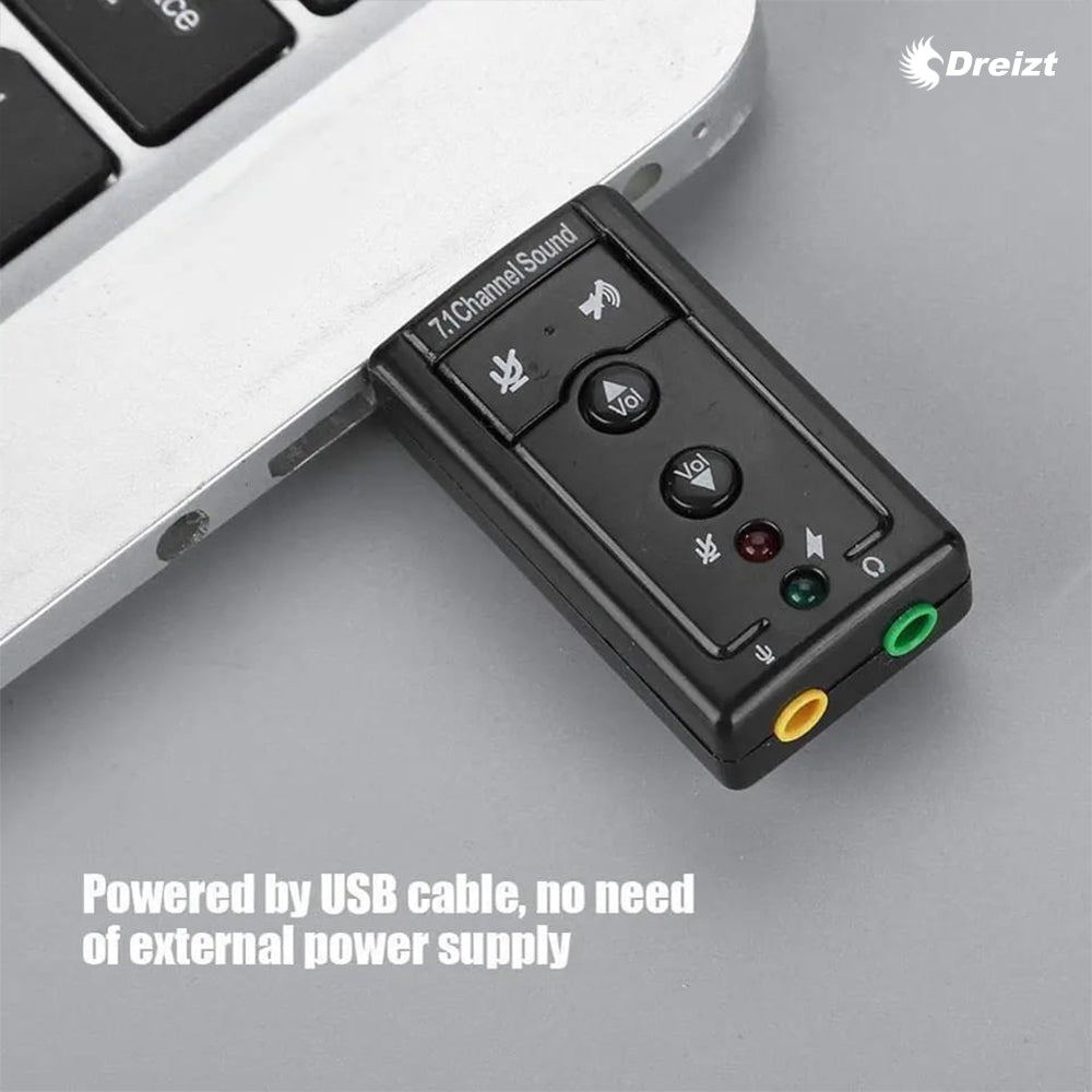 Adaptador USB de Audio Dreizt para Micrófono y Audífonos – 7.1 MIS300014