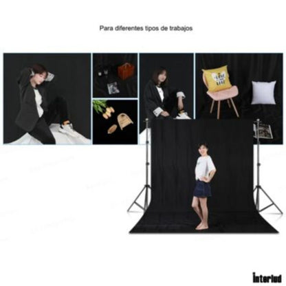 Kit Chroma Fondo Verde y Negro para Estudio Foto y Video con Parantes