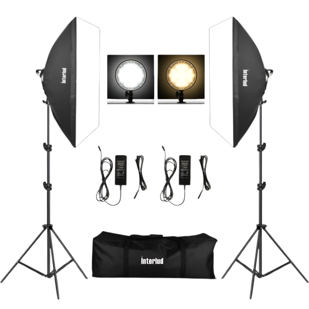 Kit Iluminación Softbox LED FYI260018 Interlud