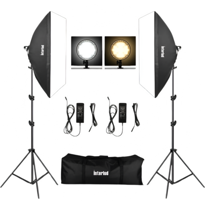 Kit Iluminación Softbox LED FYI260018 Interlud