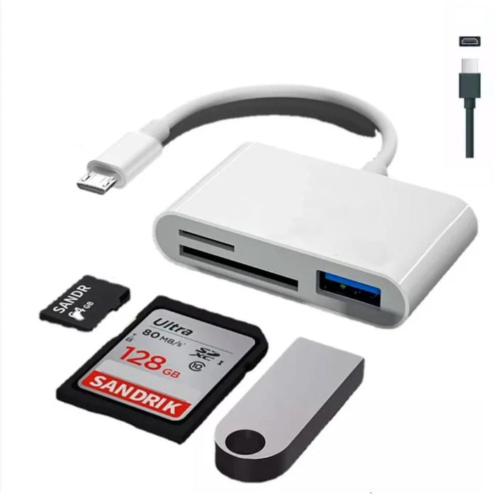 Lector de Tarjetas SD USB 3 en 1 Tipo Micro USB Dreizt ADC210017