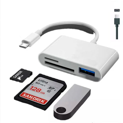 Lector de Tarjetas SD USB 3 en 1 Tipo Micro USB Dreizt ADC210017