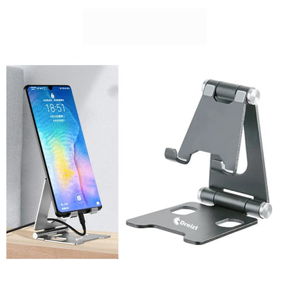 Soporte para Celular de Aluminio Portable Ajustable Dreizt Gris APC230012