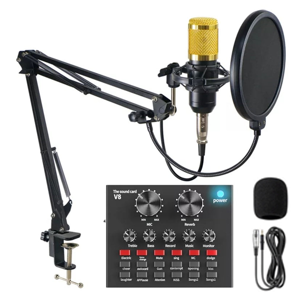 Combo Micrófono Bm 800 con Consola Dreizt Profesional y Phantom Power Dreizt para Stream y Estudio